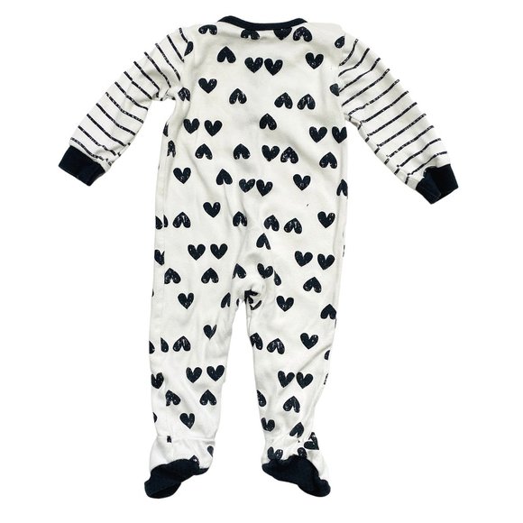 Petit Lem B&W Striped Heart Print Pyjamas - Picture 3 of 3